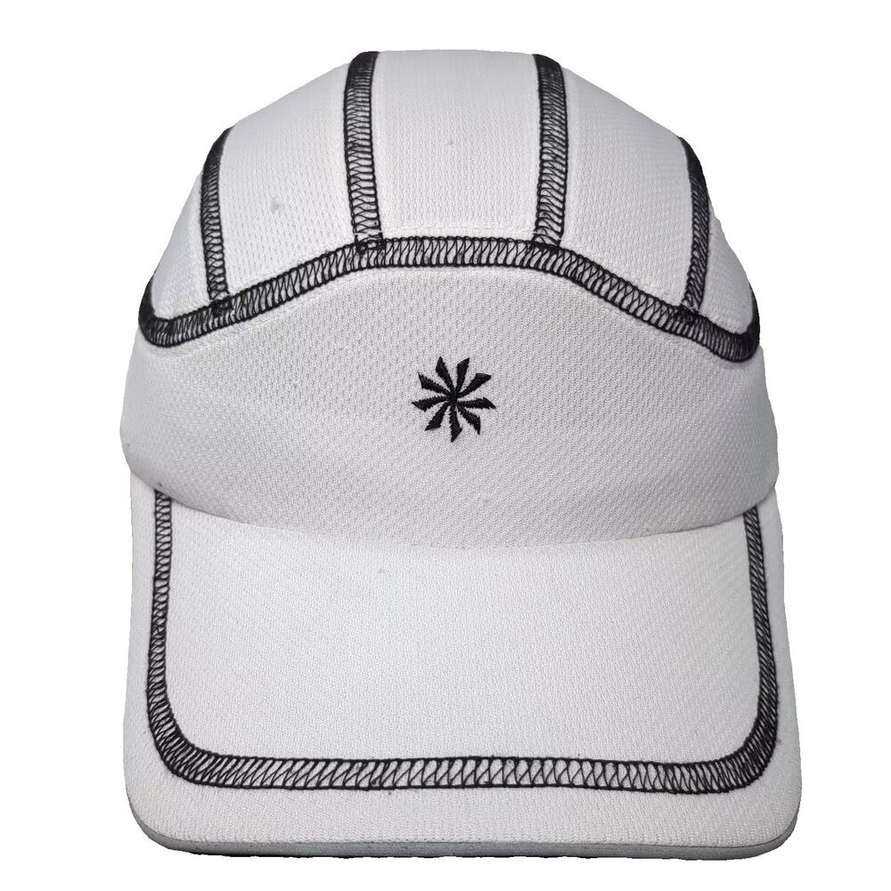 Athleta White Baseball Cap One Size Black Contrast Stitching Adjustable Run Hat